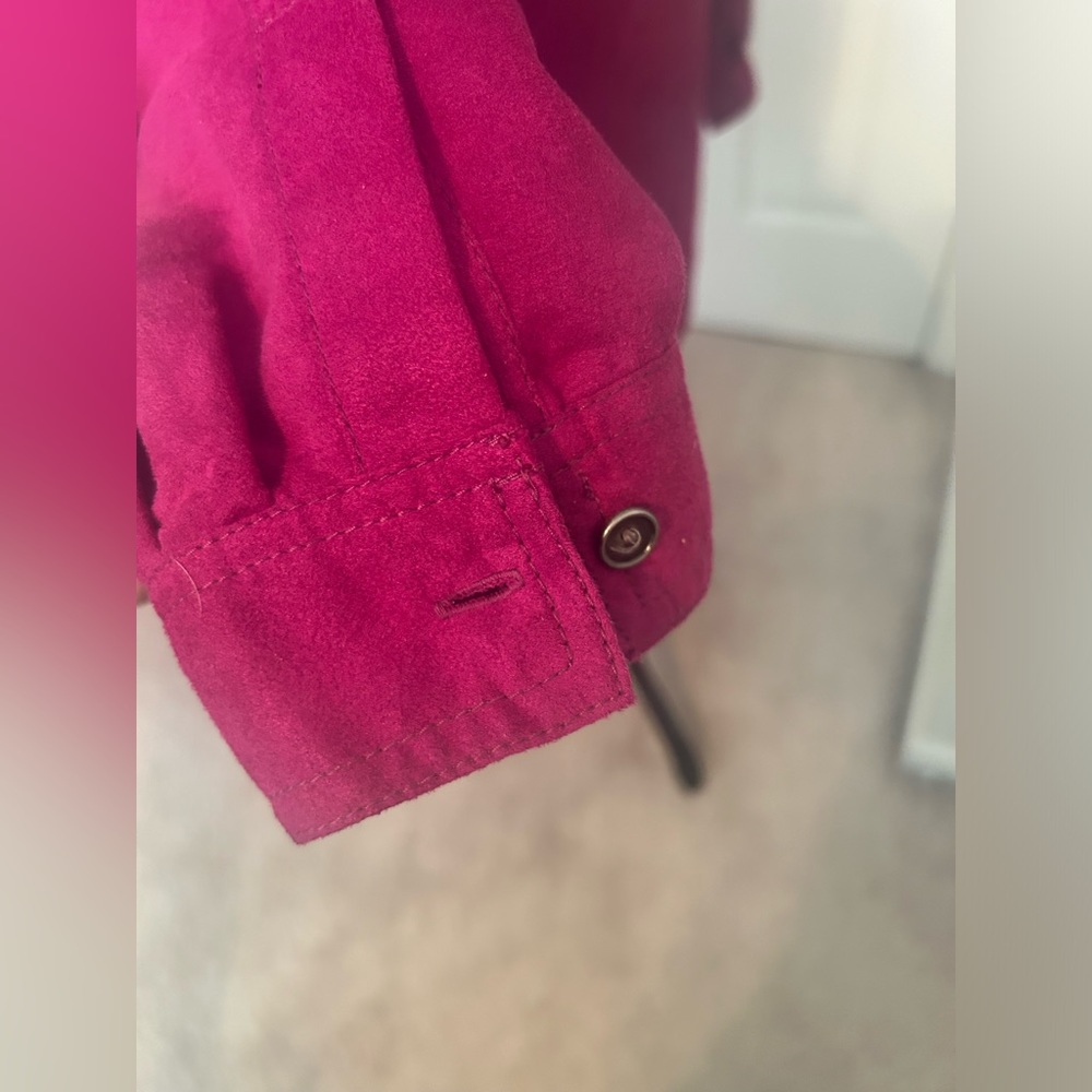 Beautiful Euc Pink Button Down The Front Top With… - image 4